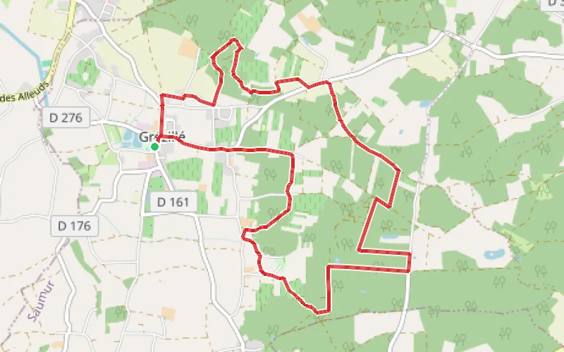 Tracé du parcours Entre vigne et forêt à Grézillé