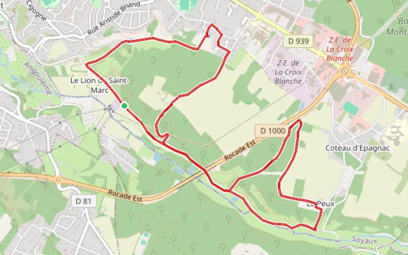Tracé du parcours Circuit des fontaines de l'Anguienne