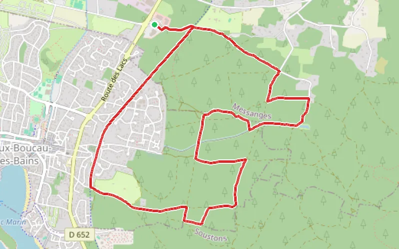Tracé du parcours La Palombière et la Mare aux Biches