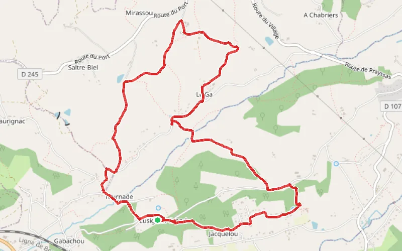 Tracé du parcours Boucle entre Lusignan Grand et Lusignan Petit