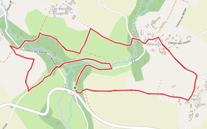 Tracé du parcours La vallée de Brangeard