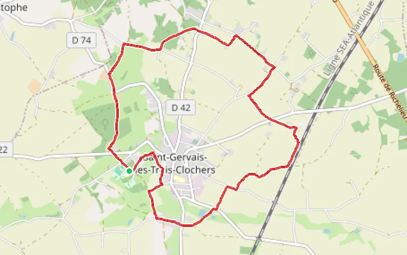 Tracé du parcours Boucle de Saint-Gervais-les-Trois-Clochers