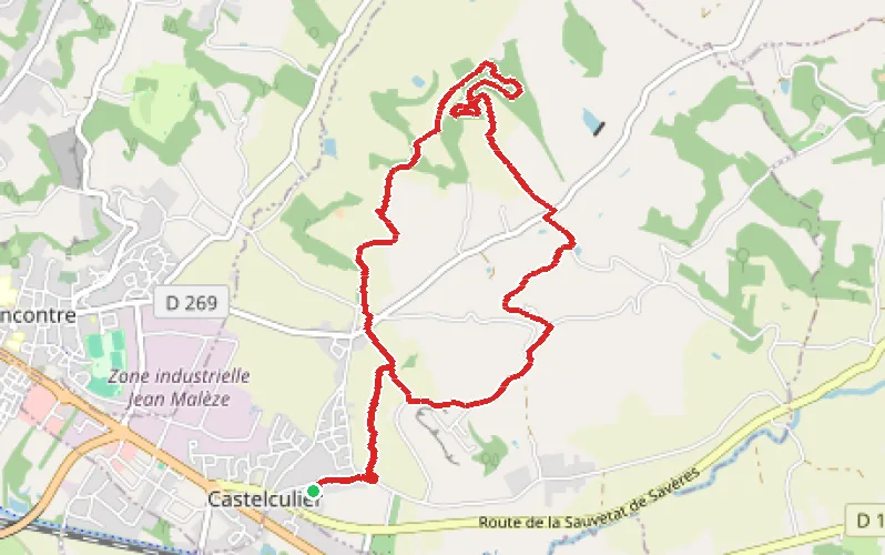 Tracé du parcours Boucle Grandfonds-Castelculier