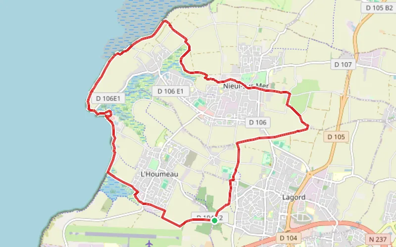 Tracé du parcours Entre terre et mer : de Lagord à l'Houmeau et Nieul-sur-Mer