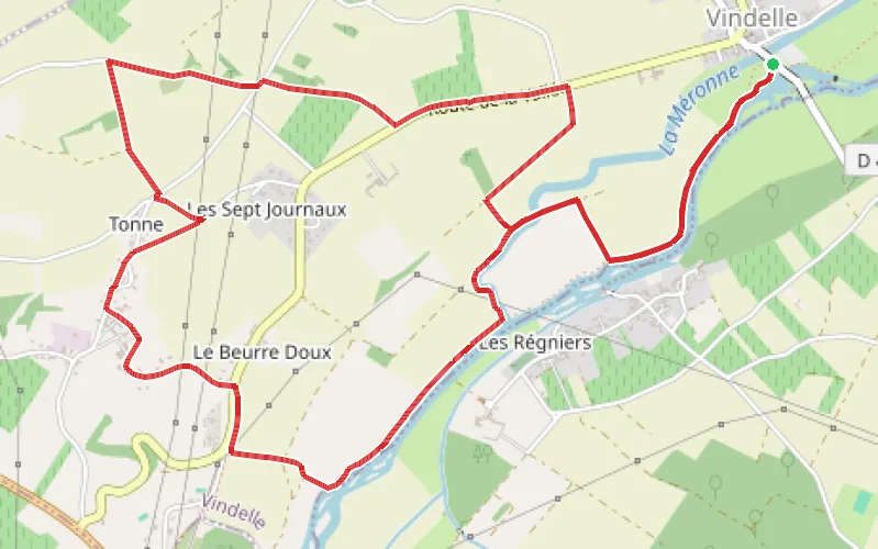 Tracé du parcours Entre fleuve et prairies à Vindelle