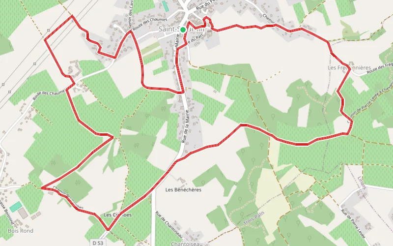 Tracé du parcours Circuit des fontaines à Saint-Saturnin