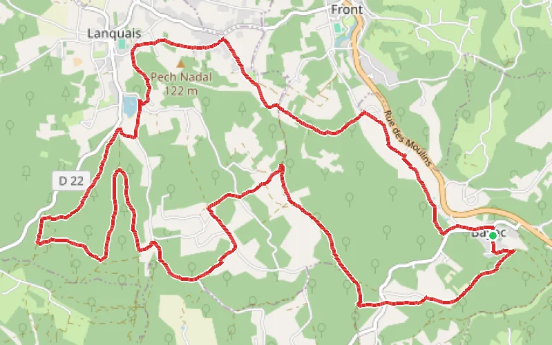 Tracé du parcours Circuits n°3 et n°4 du Trail de Bayac