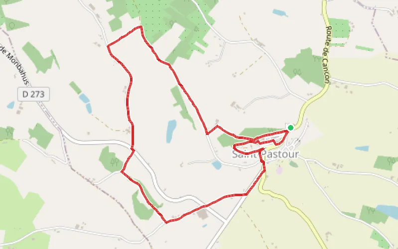 Tracé du parcours Petite boucle autour de Saint-Pastour