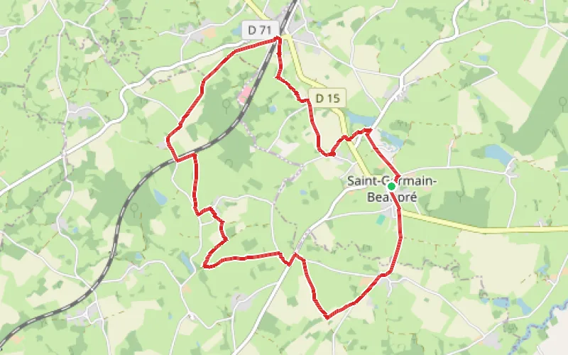 Tracé du parcours De Saint-Germain-Beaupré à Forgevieille