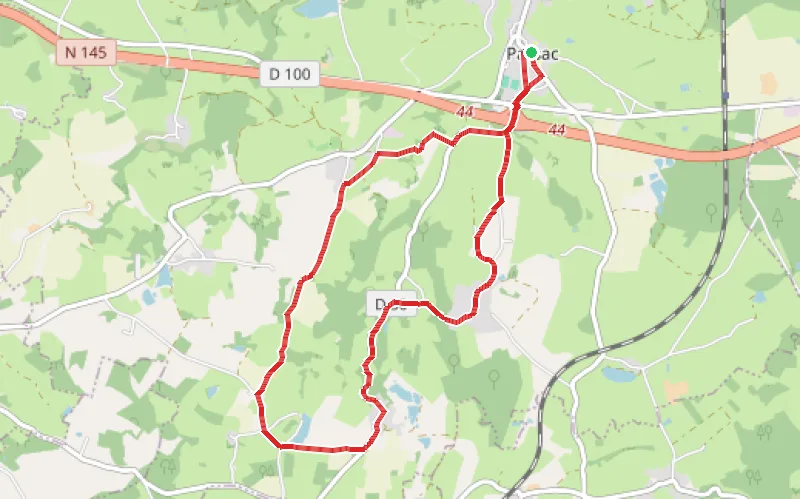 Tracé du parcours Parsac-La Maison Neuve-La Villatte en passant sur le Verraux