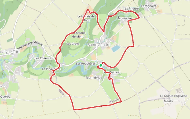 Tracé du parcours Autour de Saint-Génard