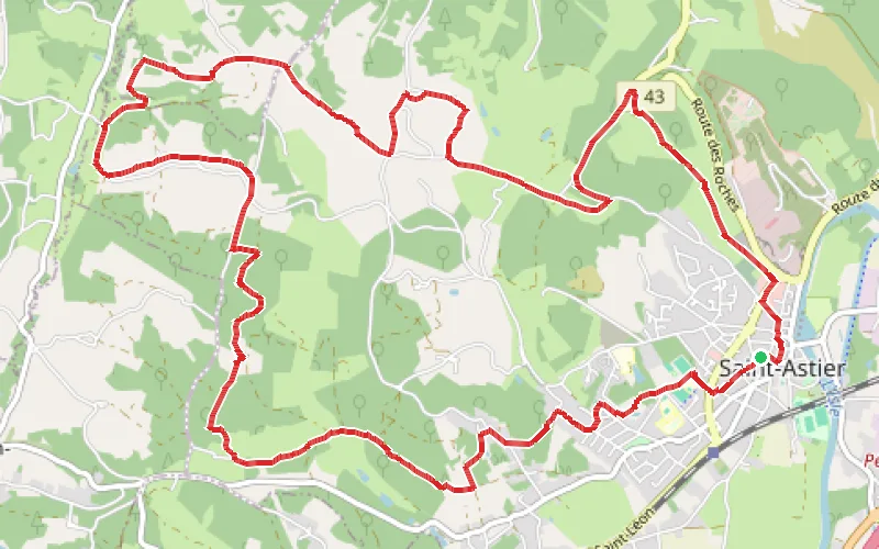 Tracé du parcours Boucle du Nicoulou au départ de Saint-Astier