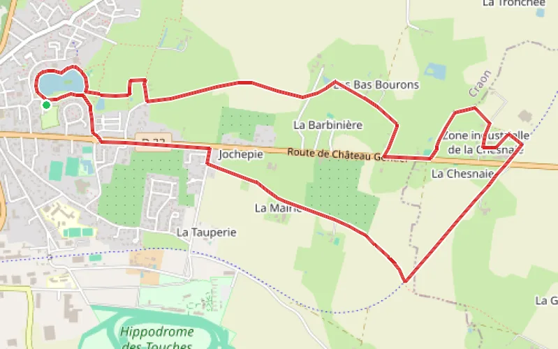 Tracé du parcours Circuit Est de Craon