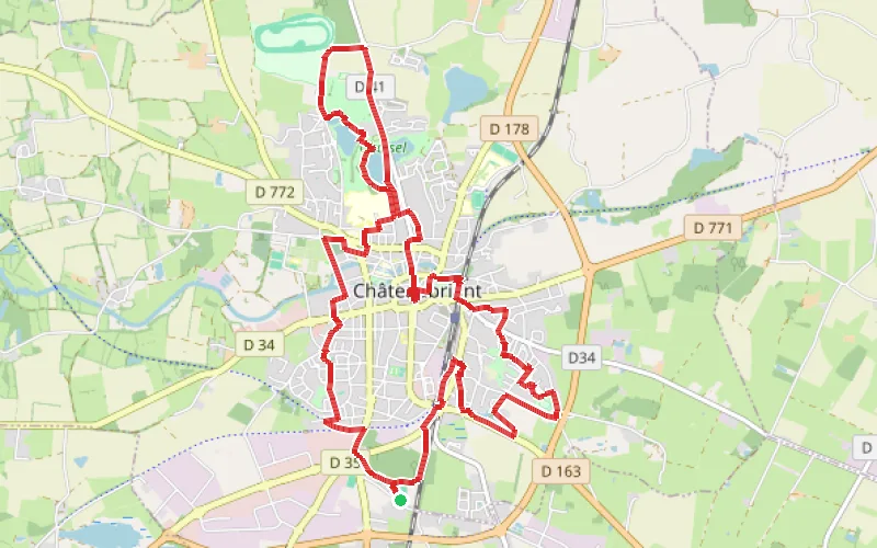 Tracé du parcours À la découverte de Châteaubriant