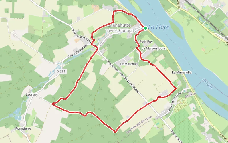 Tracé du parcours Sur les traces de Robrica à Chênehutte
