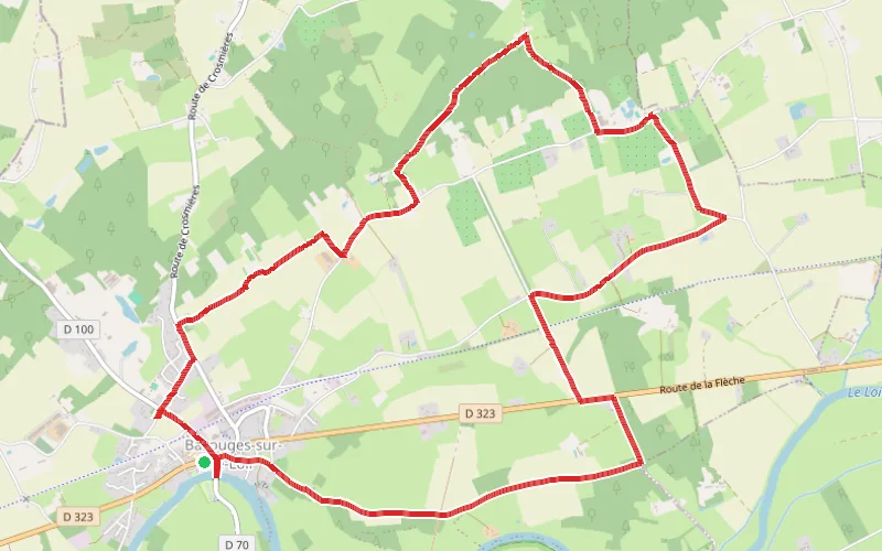 Tracé du parcours Châteaux et campagne près de Bazouges-sur-le-Loir.