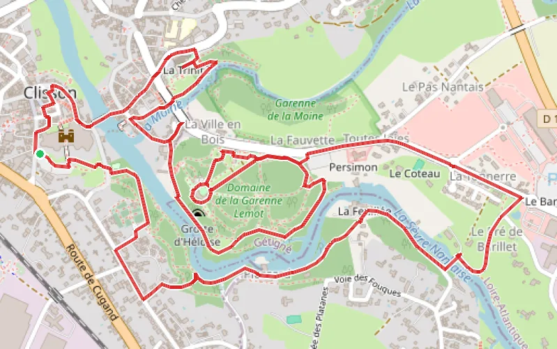 Tracé du parcours À la découverte de Clisson