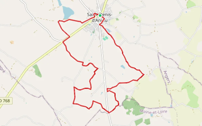 Tracé du parcours Circuit des Mottes à Saint-Denis-d'Anjou