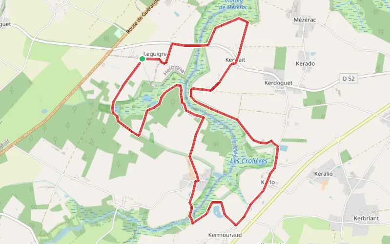 Tracé du parcours Les Faillies Brières et les Crolières de Gras