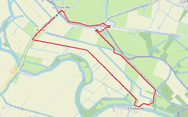 Tracé du parcours La Croix des Marys et les Écluses de Bazoin