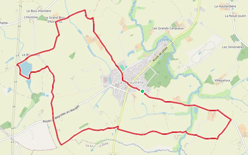 Tracé du parcours La Poulaine à la Jubaudière