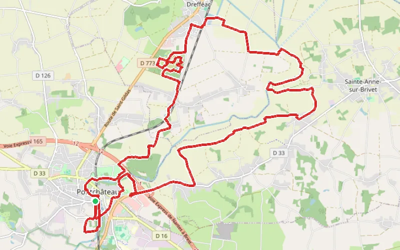 Tracé du parcours Autour du Brivet depuis Pontchâteau