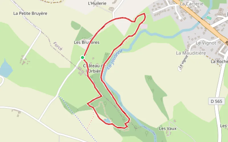 Tracé du parcours Petite boucle de l'Orbière
