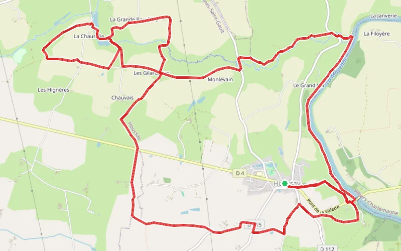 Tracé du parcours Circuit de la Baronnière et des Raudières