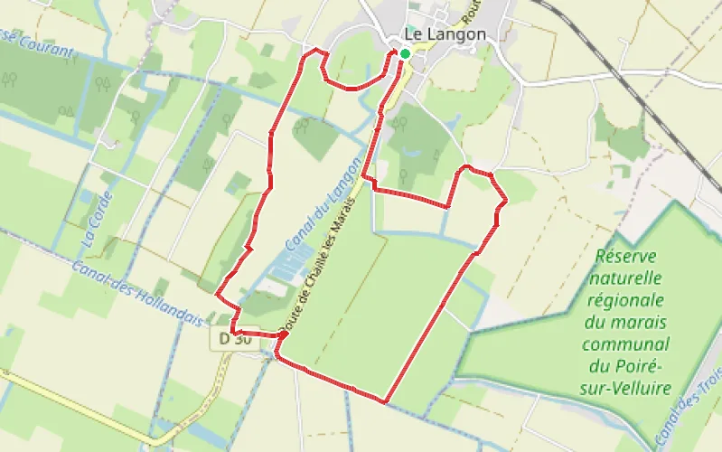Tracé du parcours Le Marais au Langon
