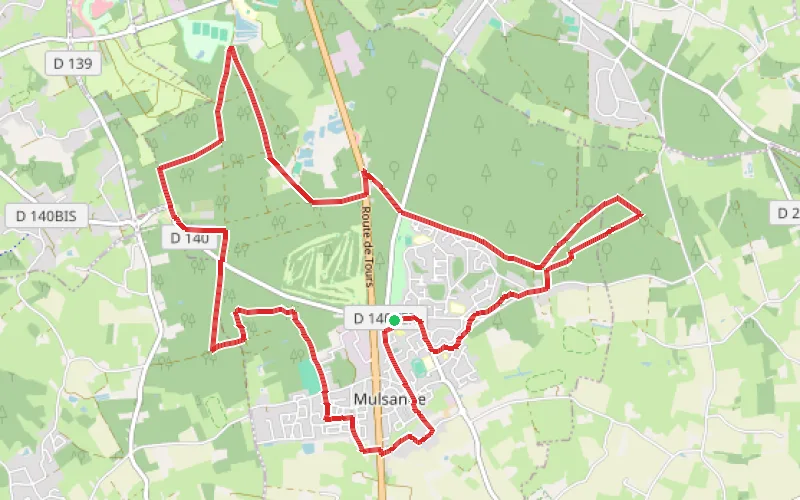 Tracé du parcours Autour du Boulevard Nature : Mulsanne, le circuit du petit chien