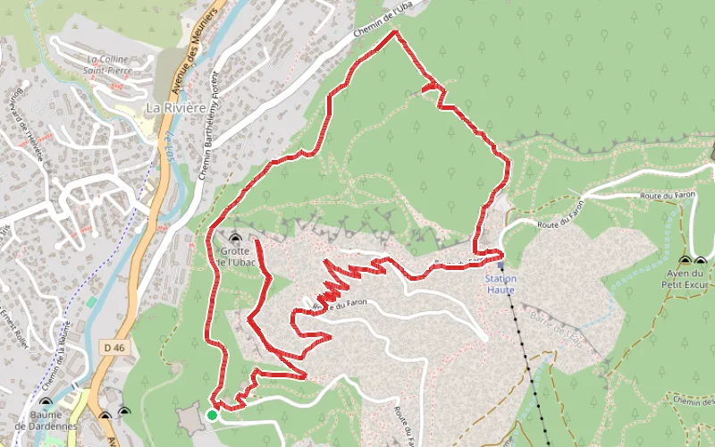 Tracé du parcours Le Mont Faron de l'ubac à l'adret par la face Nord et les crêtes Ouest