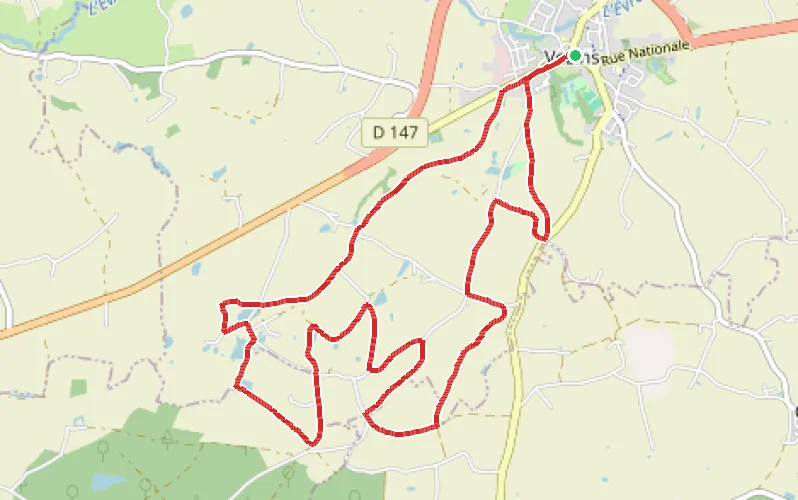 Tracé du parcours La Glaise et les étangs