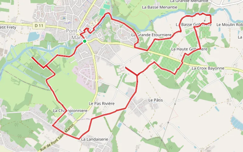 Tracé du parcours Quai des Romains à Pont Saint-Martin