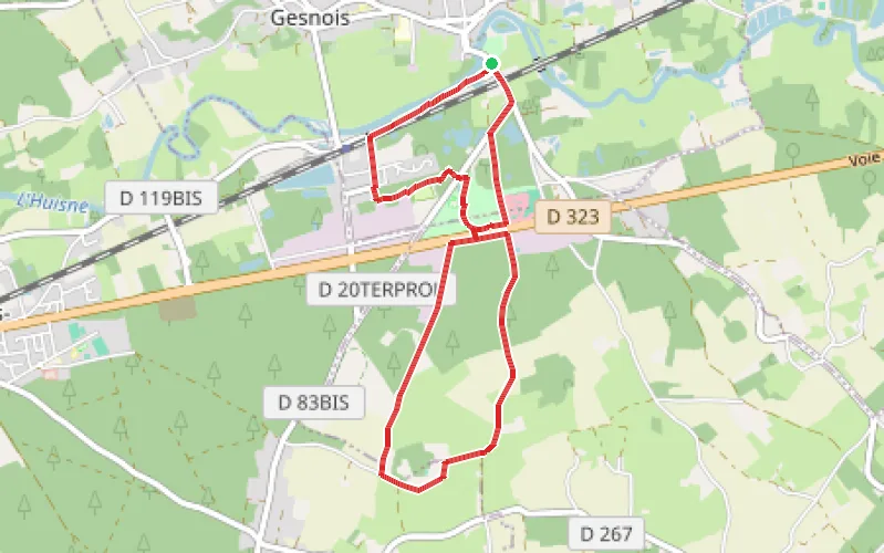 Tracé du parcours À l'origine des 24h du Mans depuis Montfort-le-Gesnois