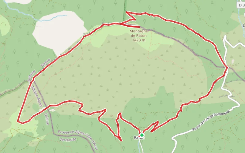 Tracé du parcours La montagne de Raton