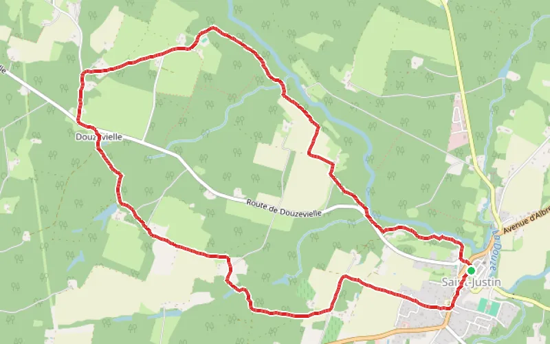 Tracé du parcours Au Nord-Ouest de Saint-Justin