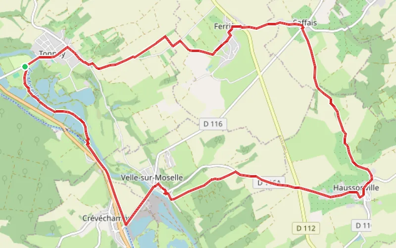 Tracé du parcours Circuit des cinq villages au départ de Tonnoy