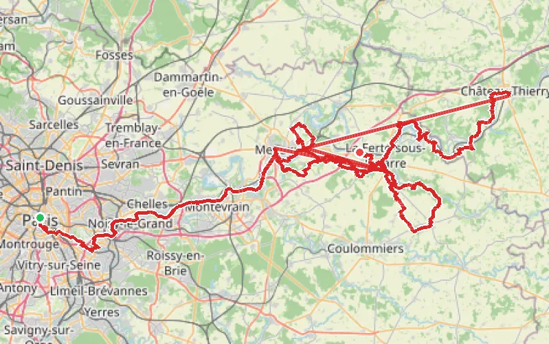 Tracé du parcours Le Chemin Européen de Saint-Colomban
