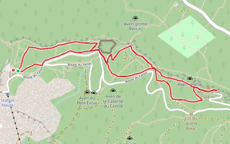 Tracé du parcours Promenade au Mont Faron