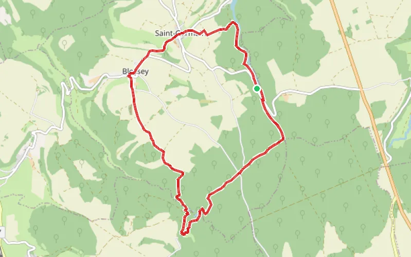 Tracé du parcours Les sources de la Seine et leurs environs