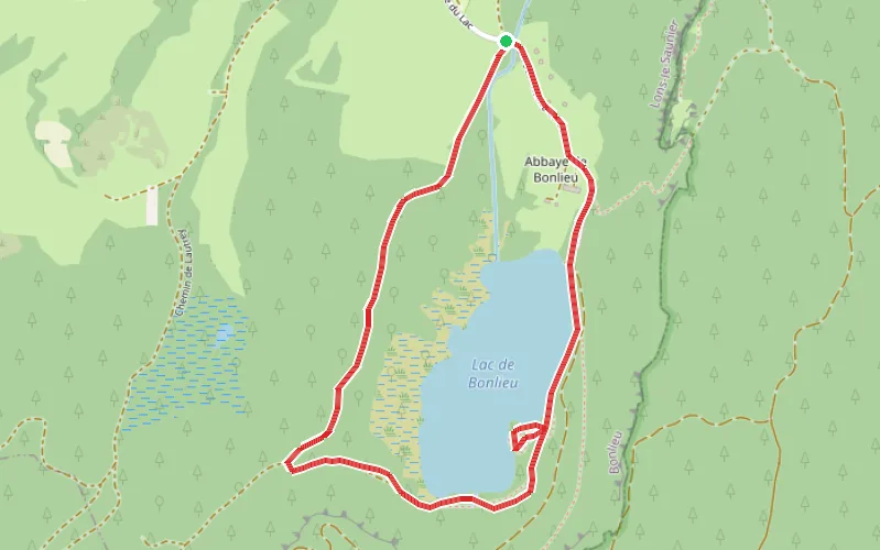 Tracé du parcours Le Lac de Bonlieu