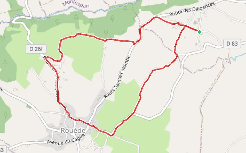Tracé du parcours Boucle entre Saint-Martin et Rouède