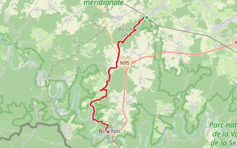 Tracé du parcours En passant par le Tombeau du Géant