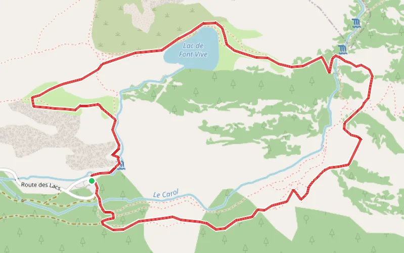 Tracé du parcours Étang de Font Vive