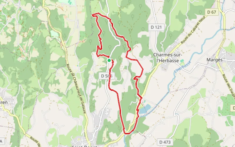 Tracé du parcours Bois de Sizay et Drôme des Collines