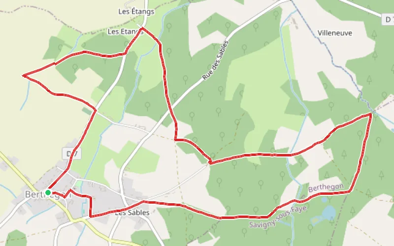 Tracé du parcours Boucle forestière de Berthegon