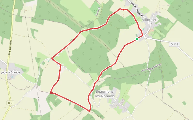 Tracé du parcours Boucle de Villotran