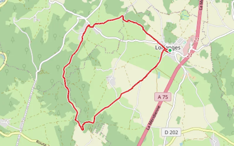 Tracé du parcours Les châteaux à Lorlanges
