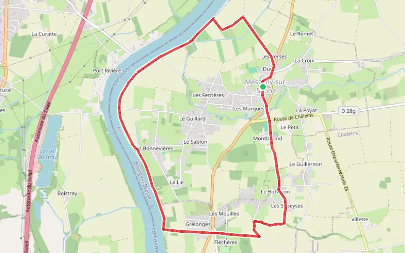 Tracé du parcours Circuit du Château de Fléchères à Messimy-sur-Saône