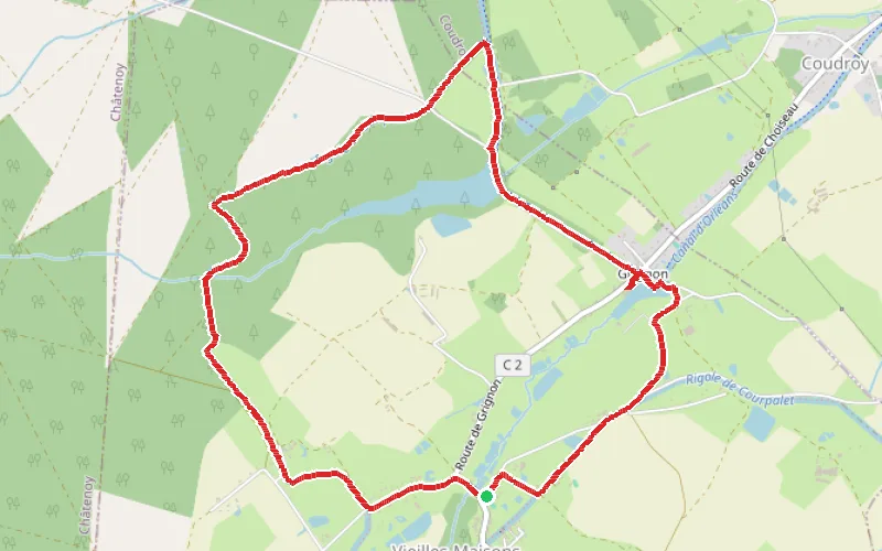 Tracé du parcours Le Point de Partage à Grignon